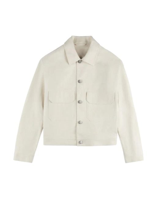 Hogan White Cropped Jacket With Classic Collar for men