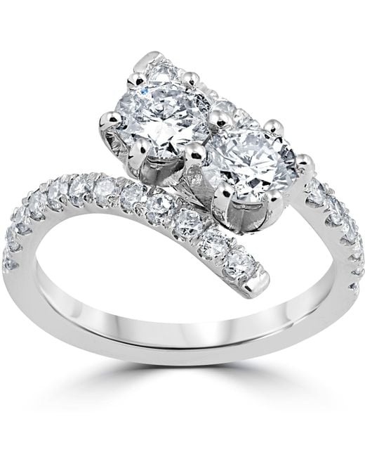 Pompeii3 Multicolor 1 Cttw Diamond 2 Stone Forever Us Engagement Anniversary Ring