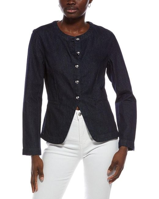 Madewell Blue Collarless Jacket