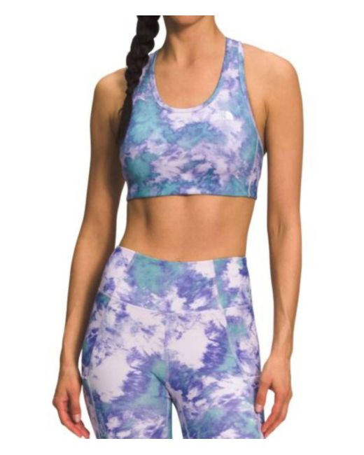 The North Face Blue Printed Midline Bra