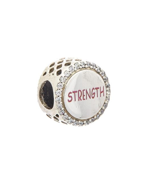 PANDORA Silver Ribbon Of Strength Charm in Pattern (White) Lyst