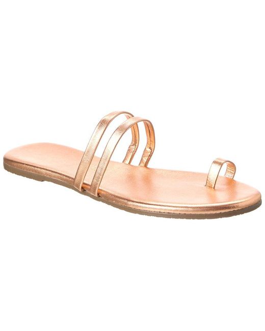 TKEES Pink Leah Leather Sandal