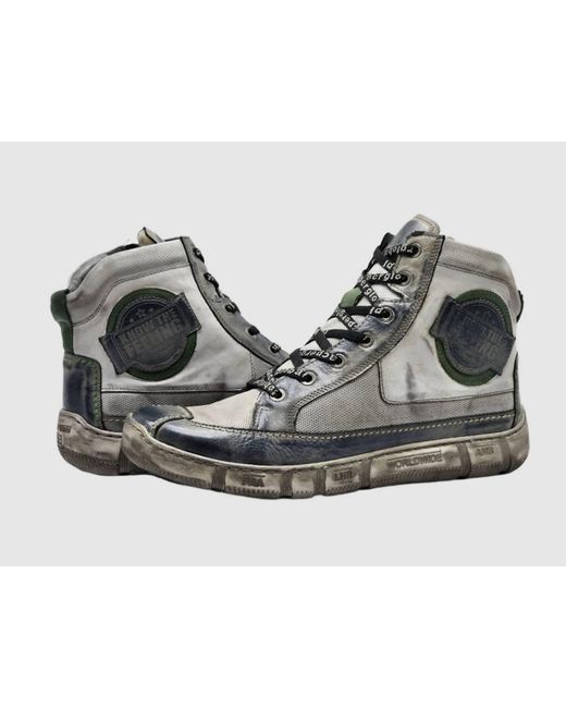 KCR Group Gray Comfort Thick Wool Lined Zip-Up Leather Boots for men