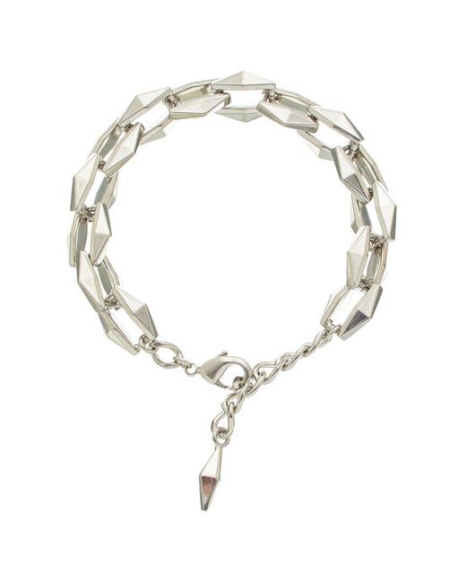 Jimmy Choo Metallic Diamond Motif Chain Bracelet