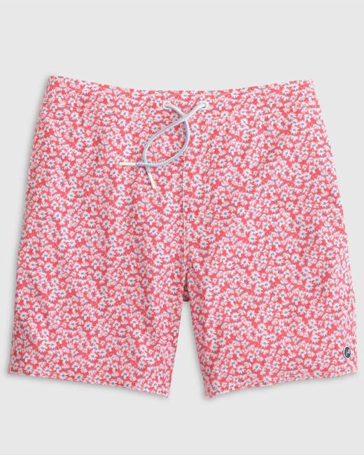 Johnnie-o Pink Half Elastic 7" Surf Shorts for men