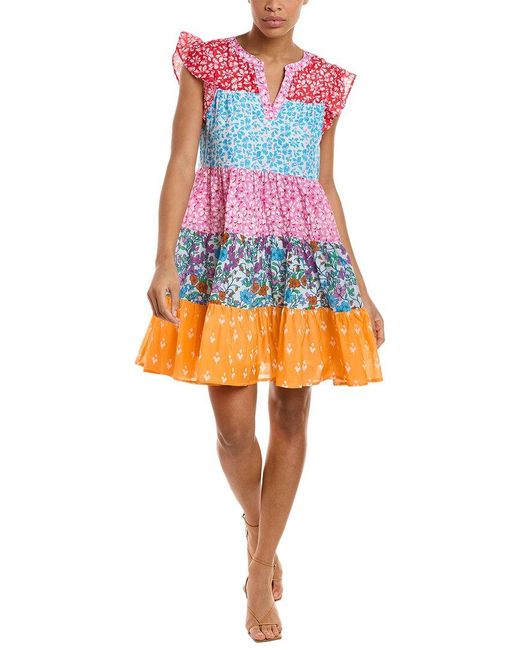 Roberta Roller Rabbit Orange Floral Mix Pippa Silk-blend Dress