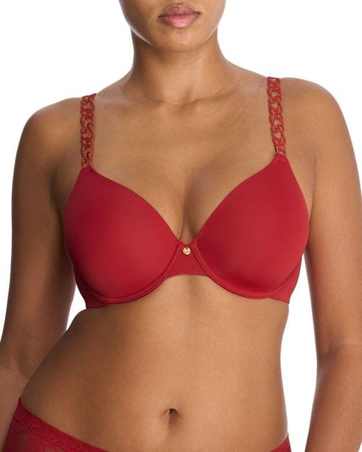 Natori Red Pure Luxe Custom Coverage Contour Underwire Bra