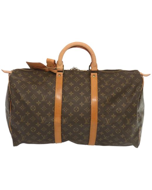 Louis Vuitton Brown Keepall 50 Canvas Travel Bag (pre-owned)