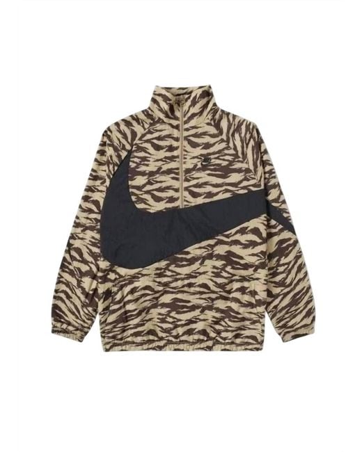 Nike Multicolor Swoosh Half Zip Windrunner Jacket for men