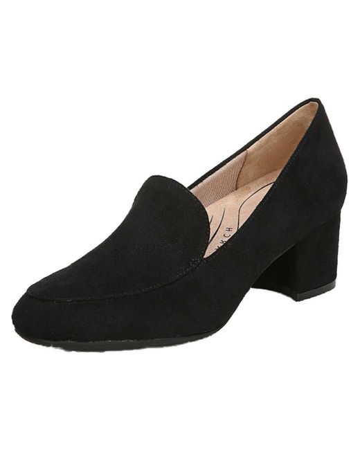 LifeStride Black Trixie Padded Insole Active Arch Loafer Heels