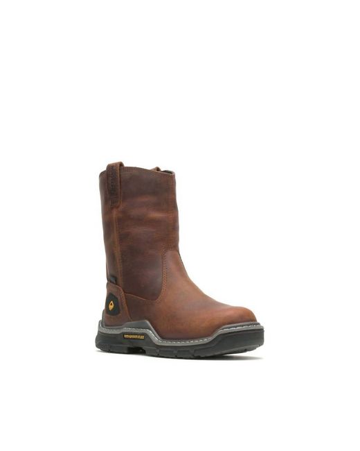 Wolverine Brown Raider Durashocks Slip On Composite Toe Boots for men