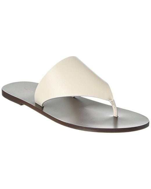The Row White Avery Leather Sandal