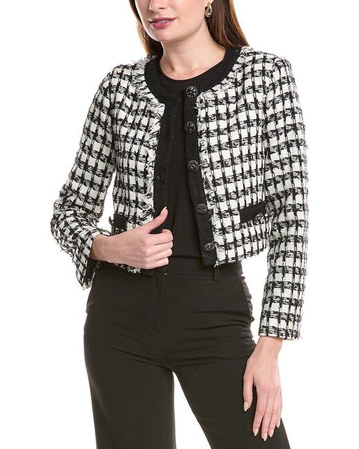 Endless Rose Black Cropped Tweed Jacket