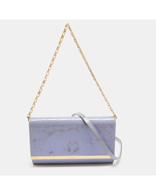 Louis Vuitton Purple Lilac Monogram Vernis Ana Clutch Bag