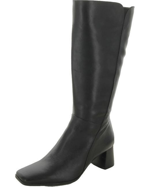 Naturalizer Black Leather Square Toe Knee-high Boots