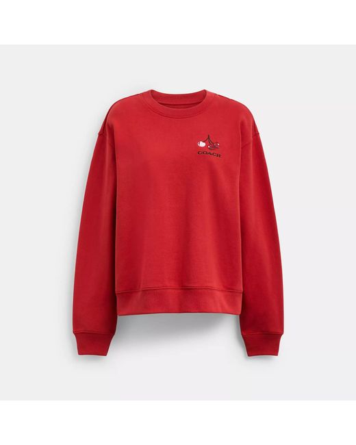 COACH Red Cherry Crewneck Sweatshirt