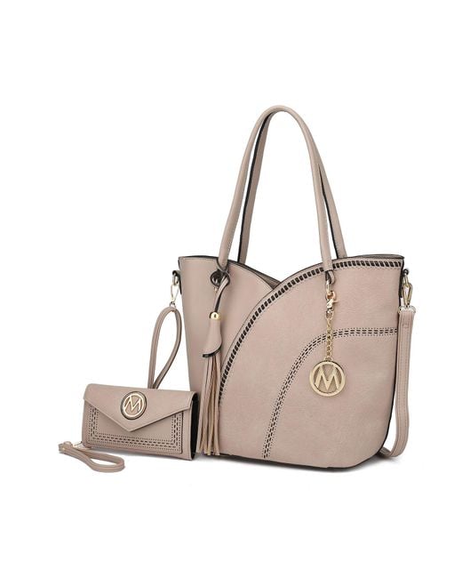 MKF Collection by Mia K Natural Imogene Shoulder Bag With Wallet By Mia K