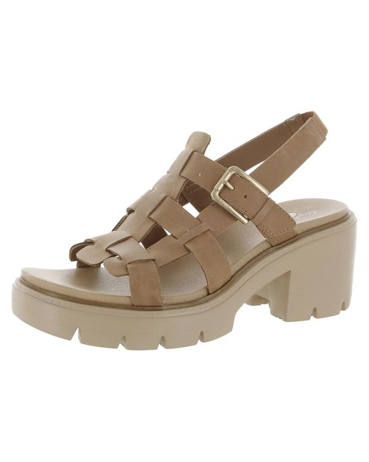 Dr. Scholls Natural After Glow Leather Strappy Slingback Sandals
