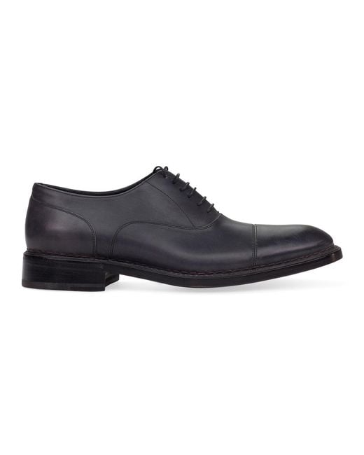 Isaia Blue Calf Derby for men
