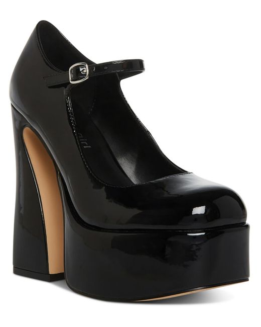Madden Girl Faux Leather Buckle Platform Heels in Black Lyst