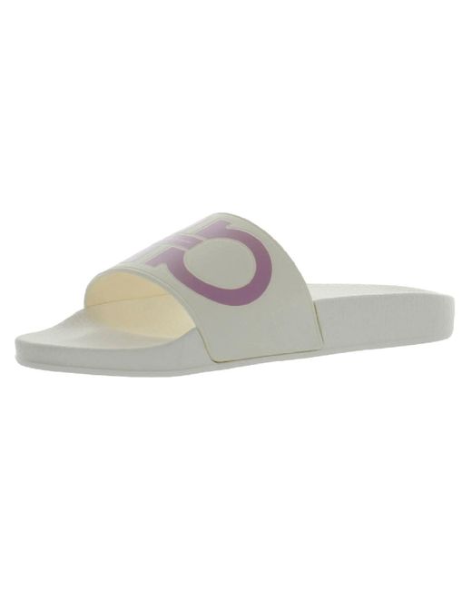 Ferragamo Multicolor Groovy Footbed Slip-on Slide Sandals