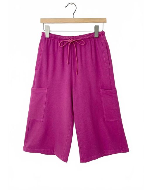 Sundry Purple Cargo Capri Short