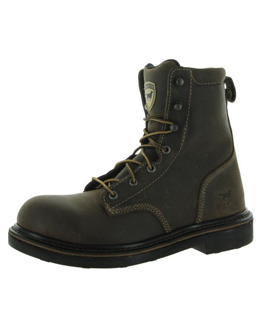 Irish Setter Black Farmington 8" Faux Leather Soft Toe Work & Safety Boot for men