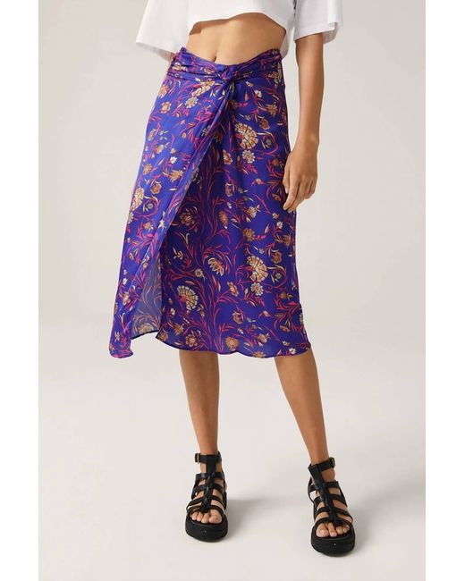Ba&sh Purple Corso Midi Skirt