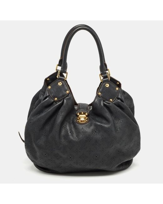 Louis Vuitton Black Monogram Mahina Leather Surya L Bag