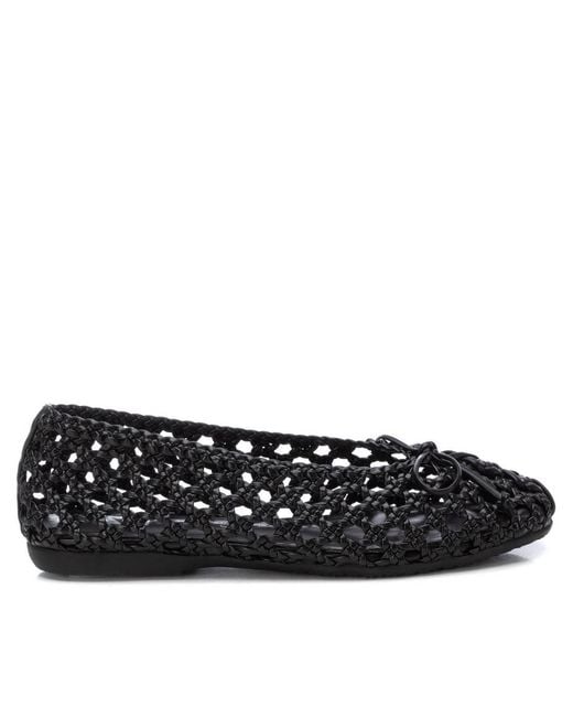 Xti Black Braided Ballet Flats By