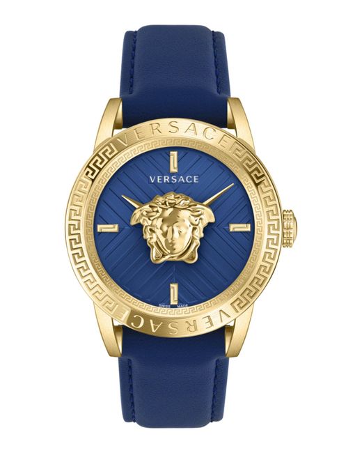 Versace Blue V-code Strap Watch for men