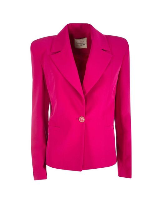 Yes Zee Pink Fuchsia Polyester Suits & Blazer