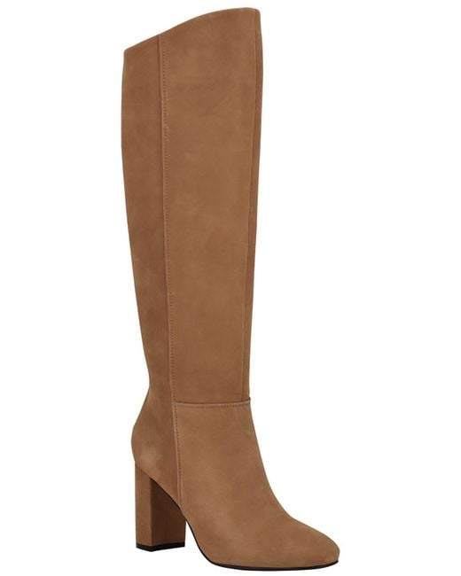 Calvin Klein Brown Almay Leather Tall Knee-high Boots