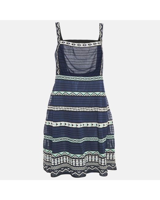 Missoni Women's Blue Patterned Knit Dress
