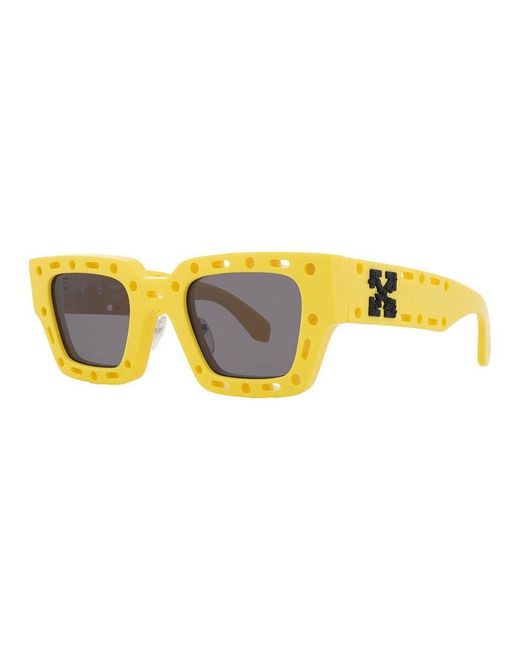 Off-White c/o Virgil Abloh Yellow Sunglasses Square Full Rim, Frame And Lens Oeri026Mercer1807