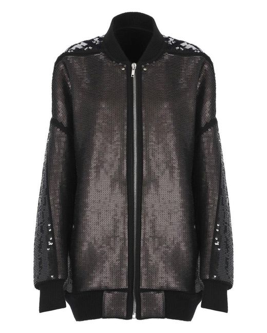 Rick Owens Black Jumbo Peter Flight Jacket
