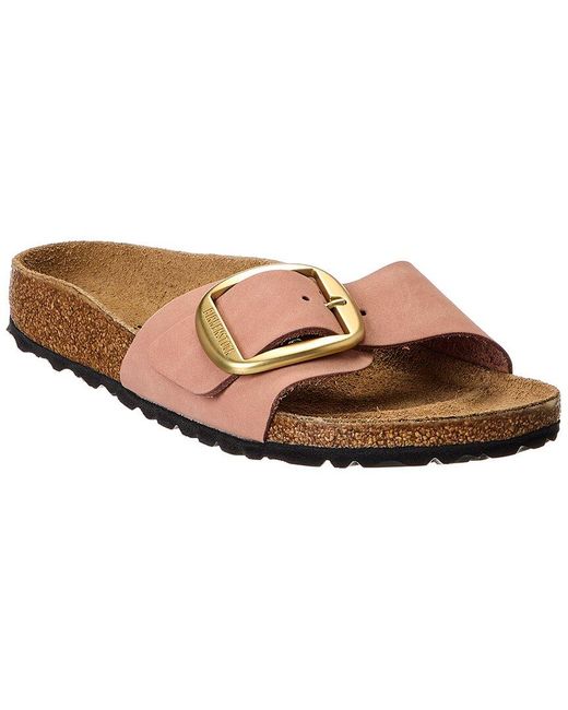 Birkenstock Brown Madrid Narrow Big Buckle Nubuck Leather Sandal