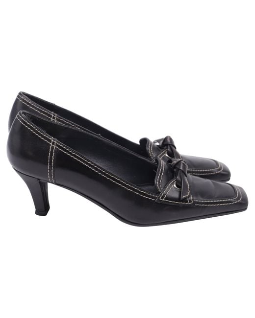 Stuart Weitzman Blue Bow Square-Toe Pumps