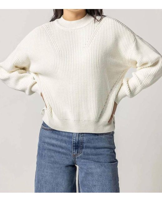 Lilla P White Oversized Rib Pullover Sweater