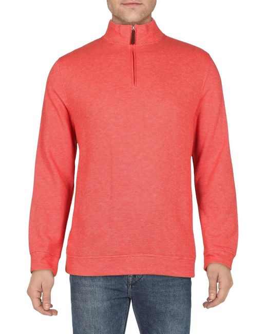 Club Room Cotton Blend Quarter Zip Pullover Sweater in Red for Men Lyst