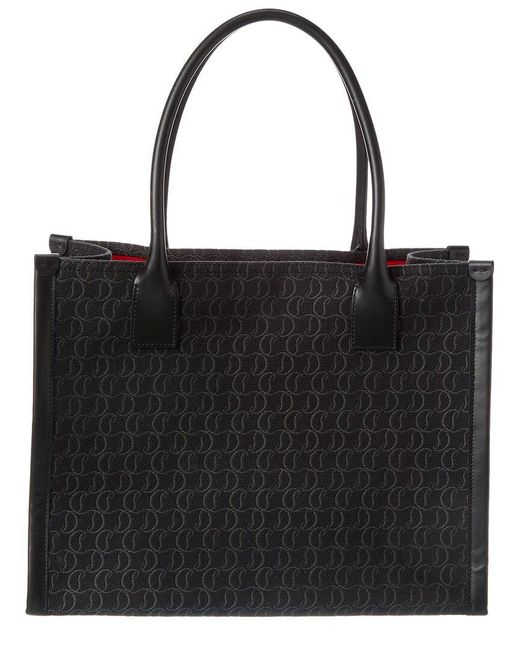 Christian Louboutin Black Canvas & Leather Tote