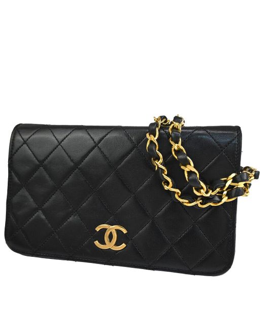 Chanel Black Mini Matelassé Leather Shoulder Bag (pre-owned)