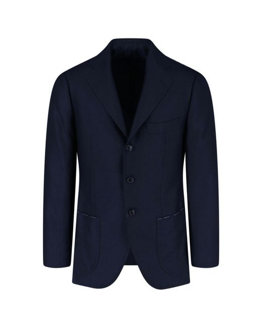 Cesare Attolini Blue Single-Breasted Blazer for men