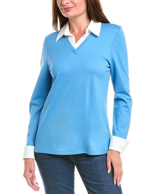 Jones New York Blue Twofer Serenity Top