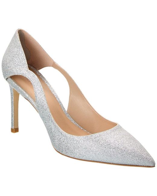 Stuart Weitzman Mariposa 85 Glitter Pump In White Lyst