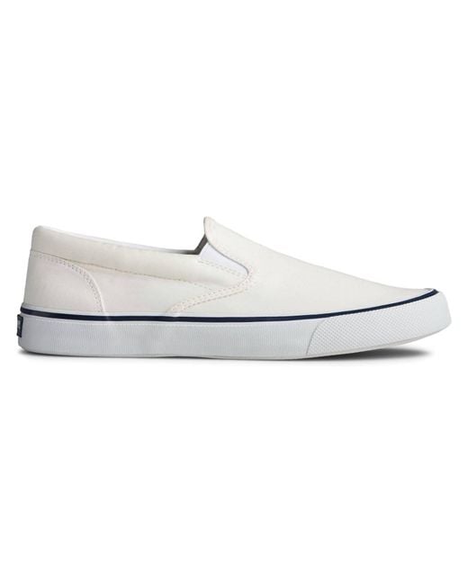 Sperry Top-Sider White Striper Slip On Sneaker for men