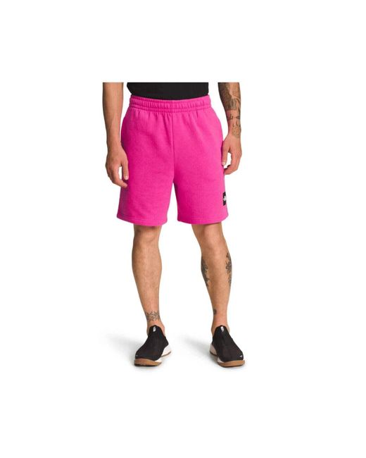 The North Face Pink Box Nse Shorts Cotton Elastic Waist Pull-On Phc59 for men
