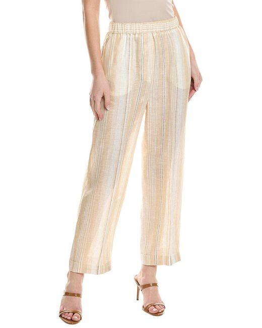 Peserico Natural Pull-on Linen Pant