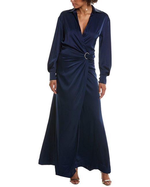 Halston heritage blue gown online