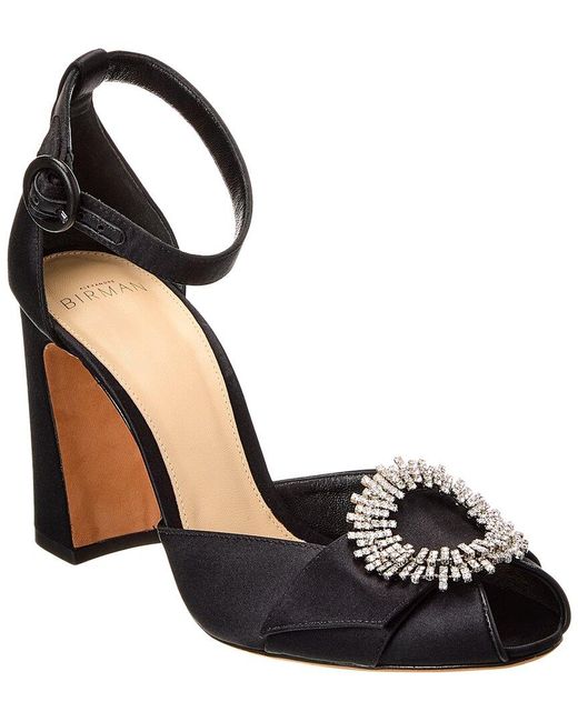 Alexandre Birman Black Madelina Curve 90 Satin Sandal